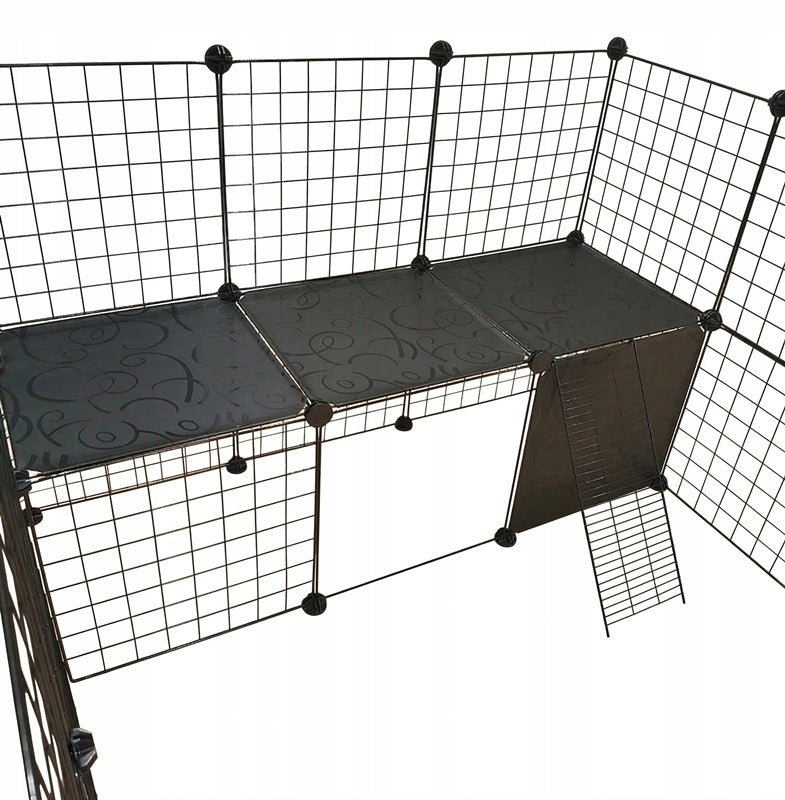 Nobo Kids Modułowa klatka kojec dla królika i gryzoni 110 x 72 x 73 cm, metalowa – czarna