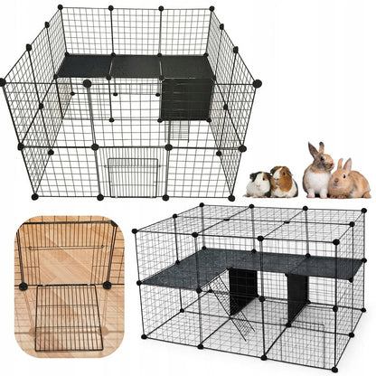 Nobo Kids Modułowa klatka kojec dla królika i gryzoni 110 x 72 x 73 cm, metalowa – czarna