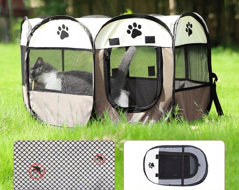 ANIMAL SUITE Składany kojec dla psa ośmiokątny 112 x 112 x 61 cm z podłogą – 36 podkładów