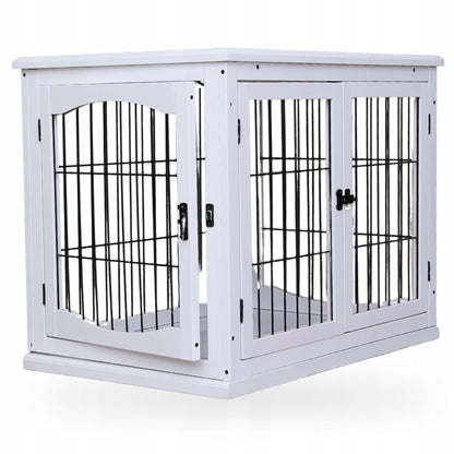Oh!Dog drewniana klatka dla psa 80x58x66,5 cm z dwoma wejściami – kojec i stolik