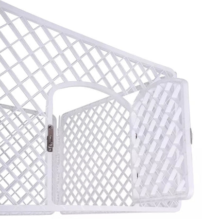 K&M Kojec dla psa i szczeniąt 90 x 90 x 60 cm składany, z bramką, model I220 – biały