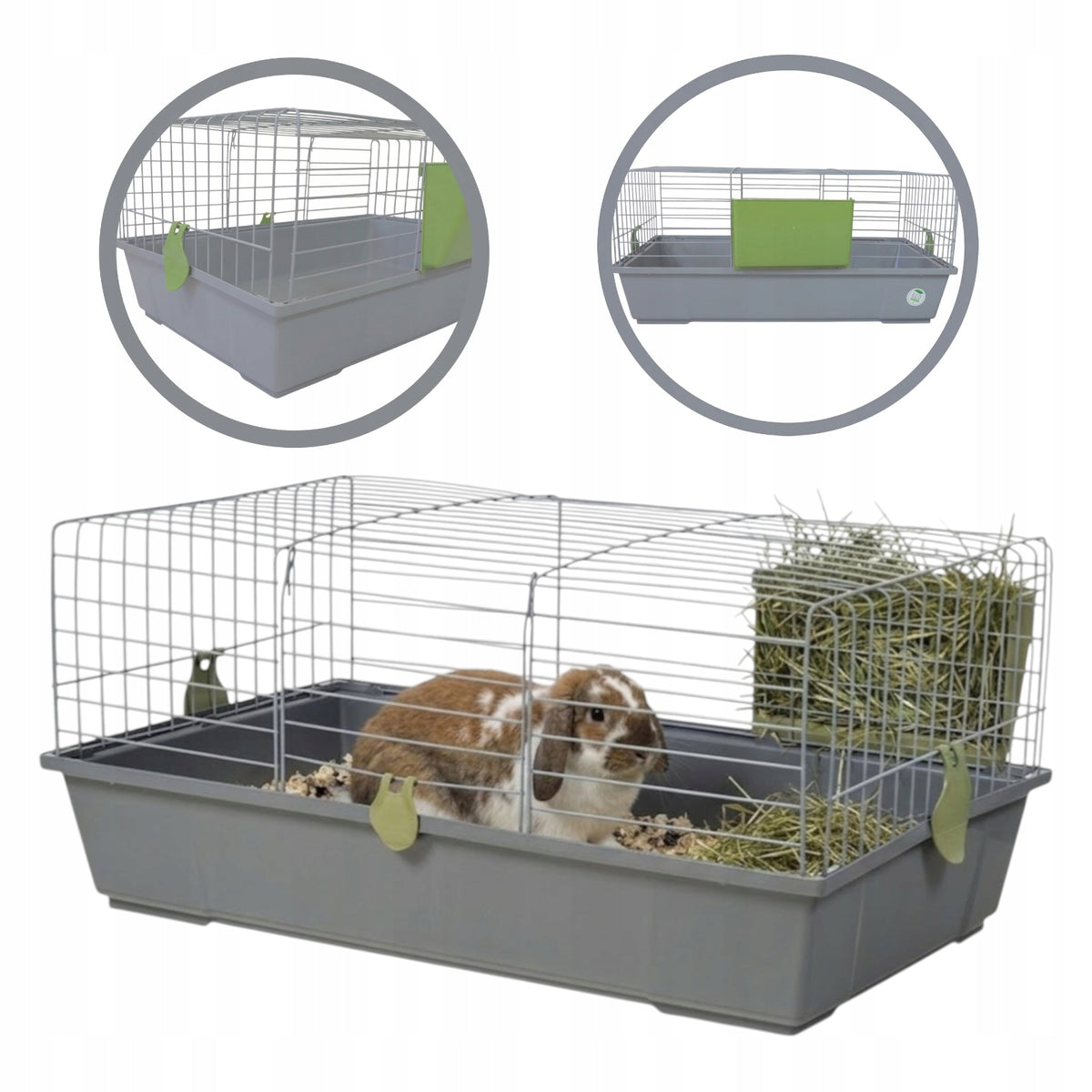 Voltrega Kawia 80 klatka dla świnki morskiej 78x46x35,5 cm z paśnikiem i głęboką kuwetą