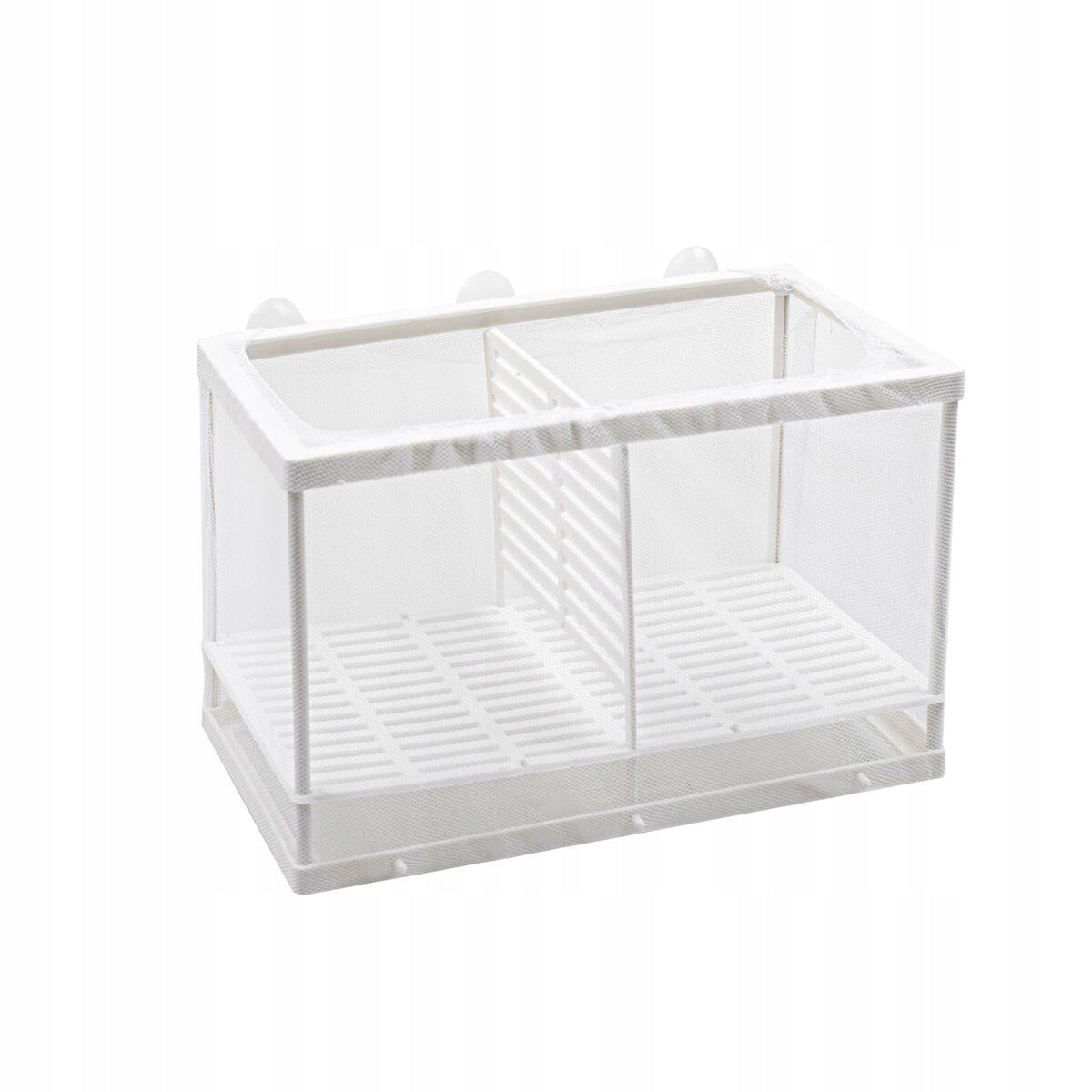 Happet Kotnik siatkowy dla ryb L 26x15x16 cm 5 l – z przegródką i 6 przyssawkami