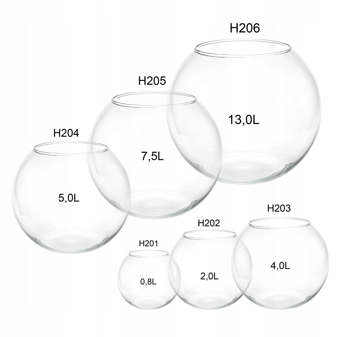 Happet Akwarium kula szklana 4 l – mini akwarium dla ryb na biurko, wysokość 15 cm