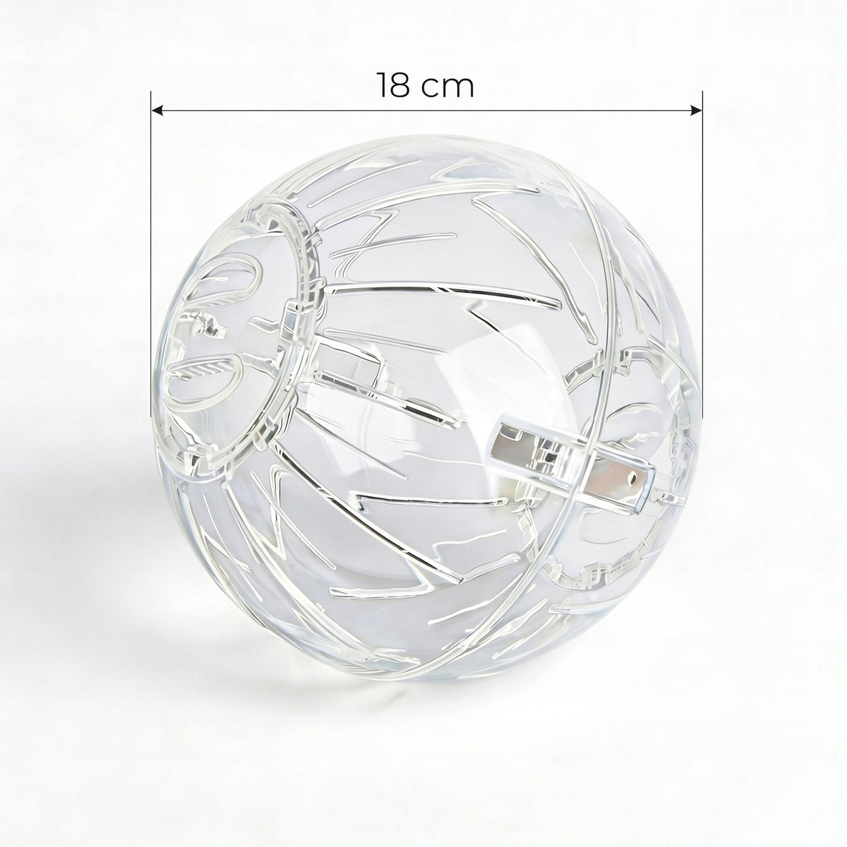 Happet Kula do biegania dla chomika 180 mm XL z wentylacją, rozkręcana – transparentna