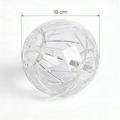 Happet Kula do biegania dla chomika 180 mm XL z wentylacją, rozkręcana – transparentna