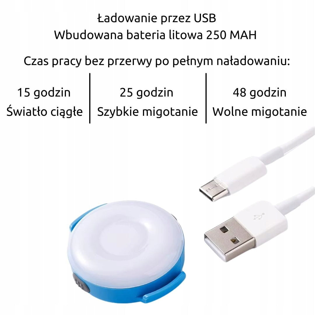 Truelove Moon lampka LED dla psa do obroży i szelek, wodoodporna IP65, ładowana USB – czerwona