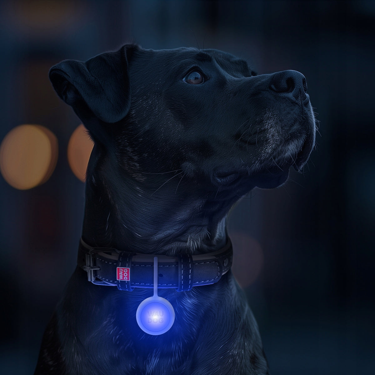 Waudog Świecąca latarka LED dla psa 37 mm, silikonowa, ładowanie USB-C, IP54 – wielokolorowa