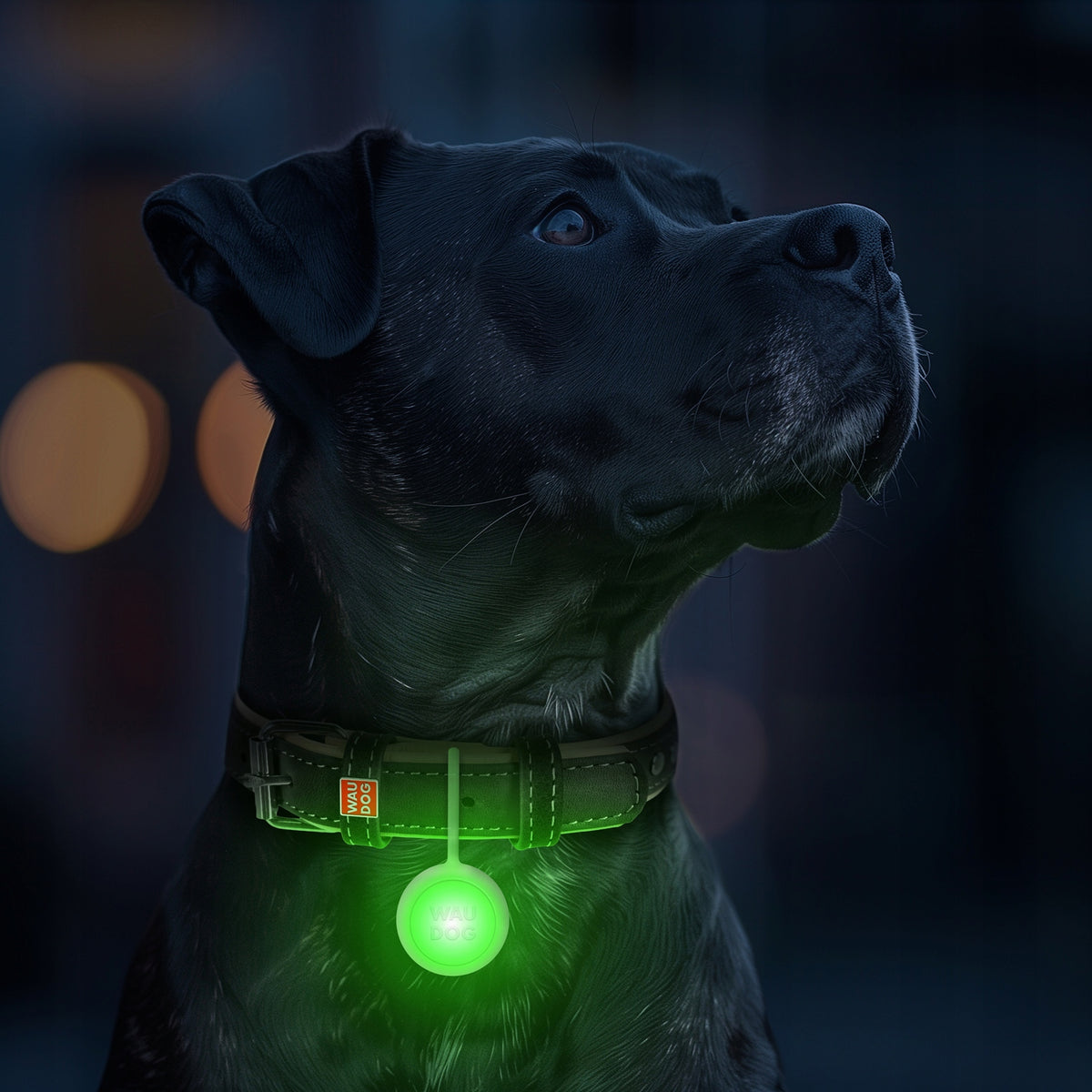 Waudog Świecąca latarka LED dla psa 37 mm, silikonowa, ładowanie USB-C, IP54 – wielokolorowa