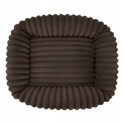 Dogguru Tola legowisko dla psa i kota 80x70 cm z poduszkami, futerko królicze – brązowe