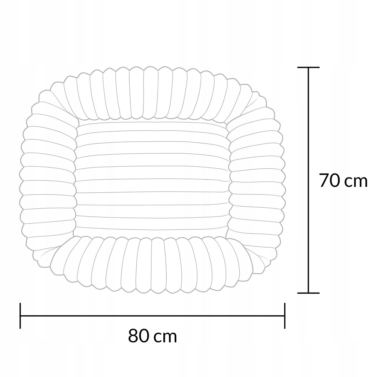 Dogguru Tola legowisko dla psa i kota 80x70 cm z poduszkami, futerko królicze – brązowe