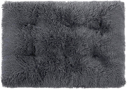Legowisko dla psa 120x70 cm pluszowe shaggy, antypoślizgowe, dla dużego psa – szare