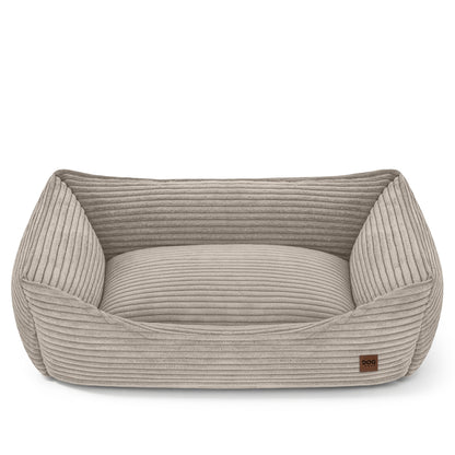 Legowisko dla psa sofa 70 x 50 cm z poduszkami, owalne, poliester – beżowe