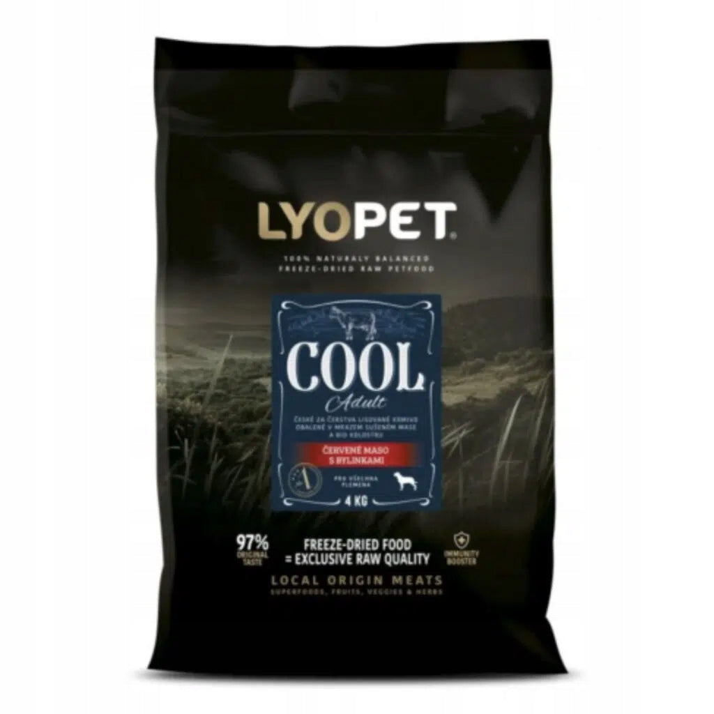 LYOPET Cool Adult karma dla psów tłoczona na zimno 4 kg z liofilizowanym mięsem – wołowina