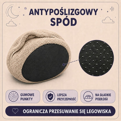 Legowisko norka dla psa 80 cm 2 w 1, pluszowe shaggy, zdejmowany pokrowiec – beżowe