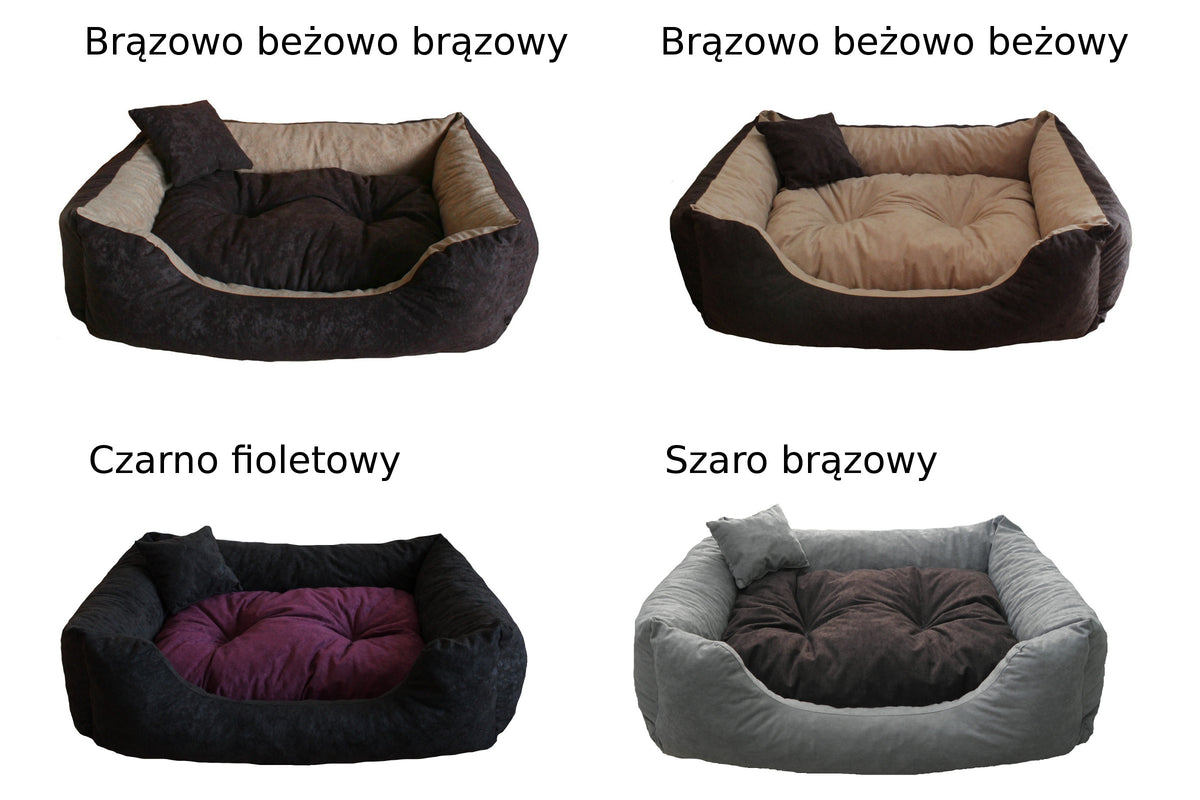 Legowisko dla psa 80x60 cm wodoodporne z poduszką, do 18 kg, szyte w Polsce – czarne