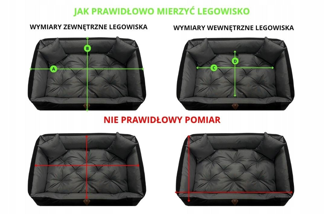 Dogs4life Legowisko dla psa 100 x 75 cm wodoodporne z Cordury, dla dużego psa – czarne