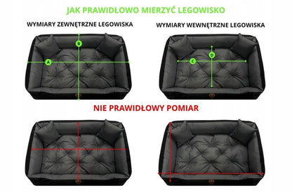 Dogs4life Legowisko dla psa 100 x 75 cm wodoodporne z Cordury, dla dużego psa – czarne