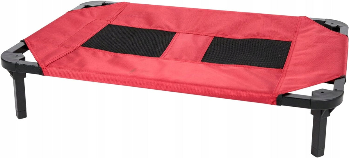 Lucky Dog Legowisko dla psa na stelażu 117 x 74 cm do 55 kg, wodoodporne – czerwone