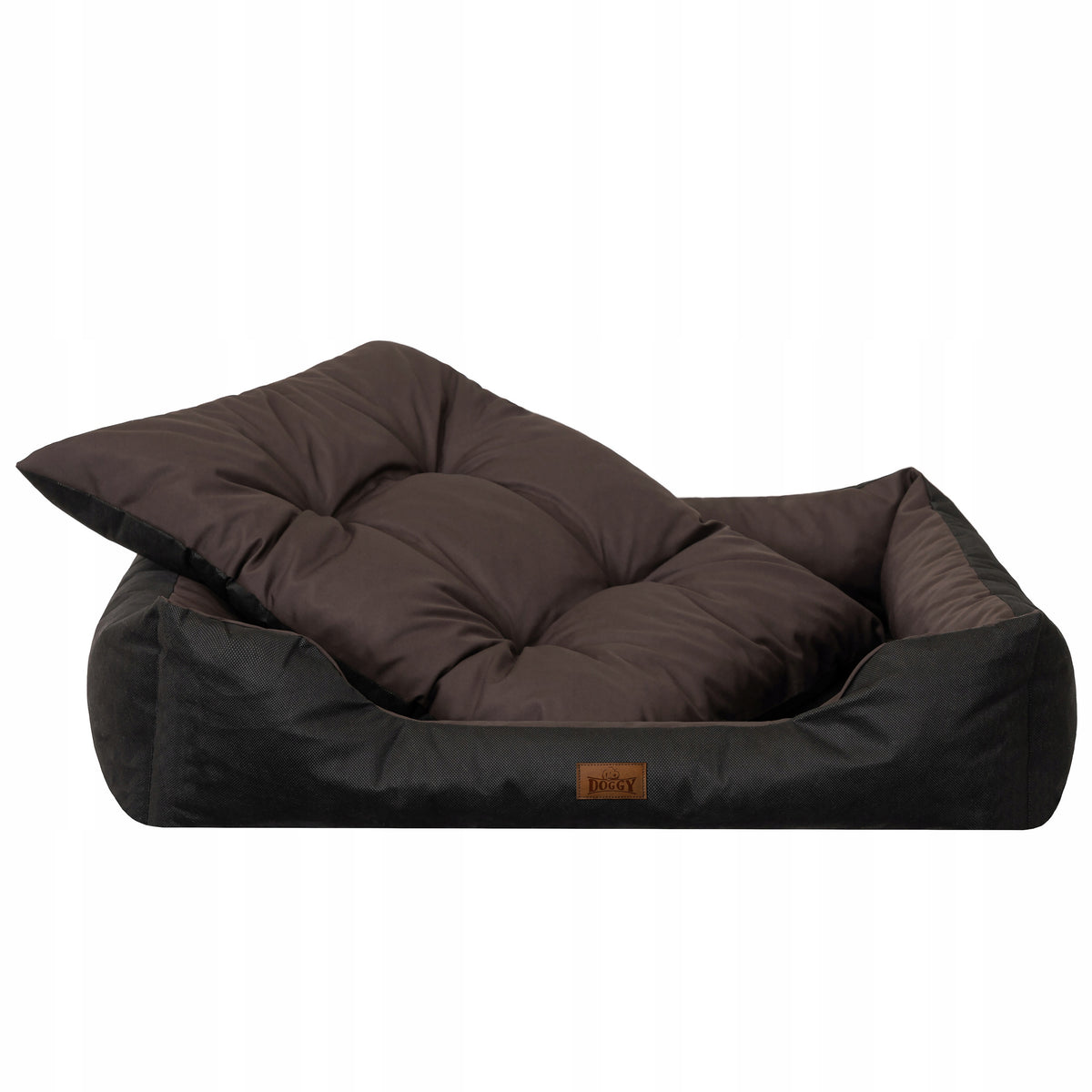 Doggy Puffy legowisko dla dużego psa XL 92x73 cm, wodoodporne z wyjmowanym materacem – brązowe