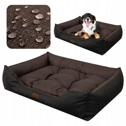 Doggy Puffy legowisko dla dużego psa XL 92x73 cm, wodoodporne z wyjmowanym materacem – brązowe
