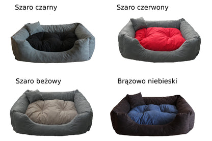 Legowisko dla psa XXL 100x80 cm wodoodporne z poduszką – dla dużych ras, czarne