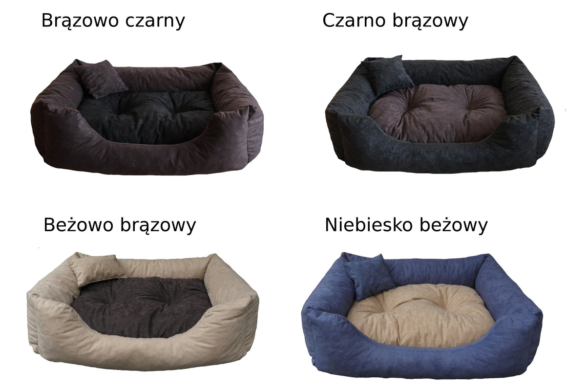 Legowisko dla psa XXL 100x80 cm wodoodporne z poduszką – dla dużych ras, czarne