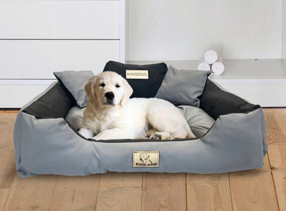 KING DOG Legowisko dla psa XL 115x95 cm z imieniem, nieprzemakalna Codura – wielokolorowe
