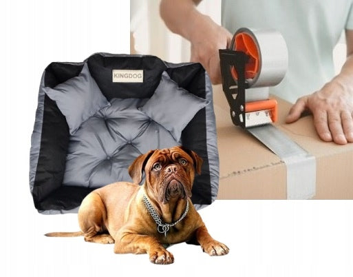 KING DOG Legowisko dla psa XL 115x95 cm z imieniem, nieprzemakalna Codura – wielokolorowe