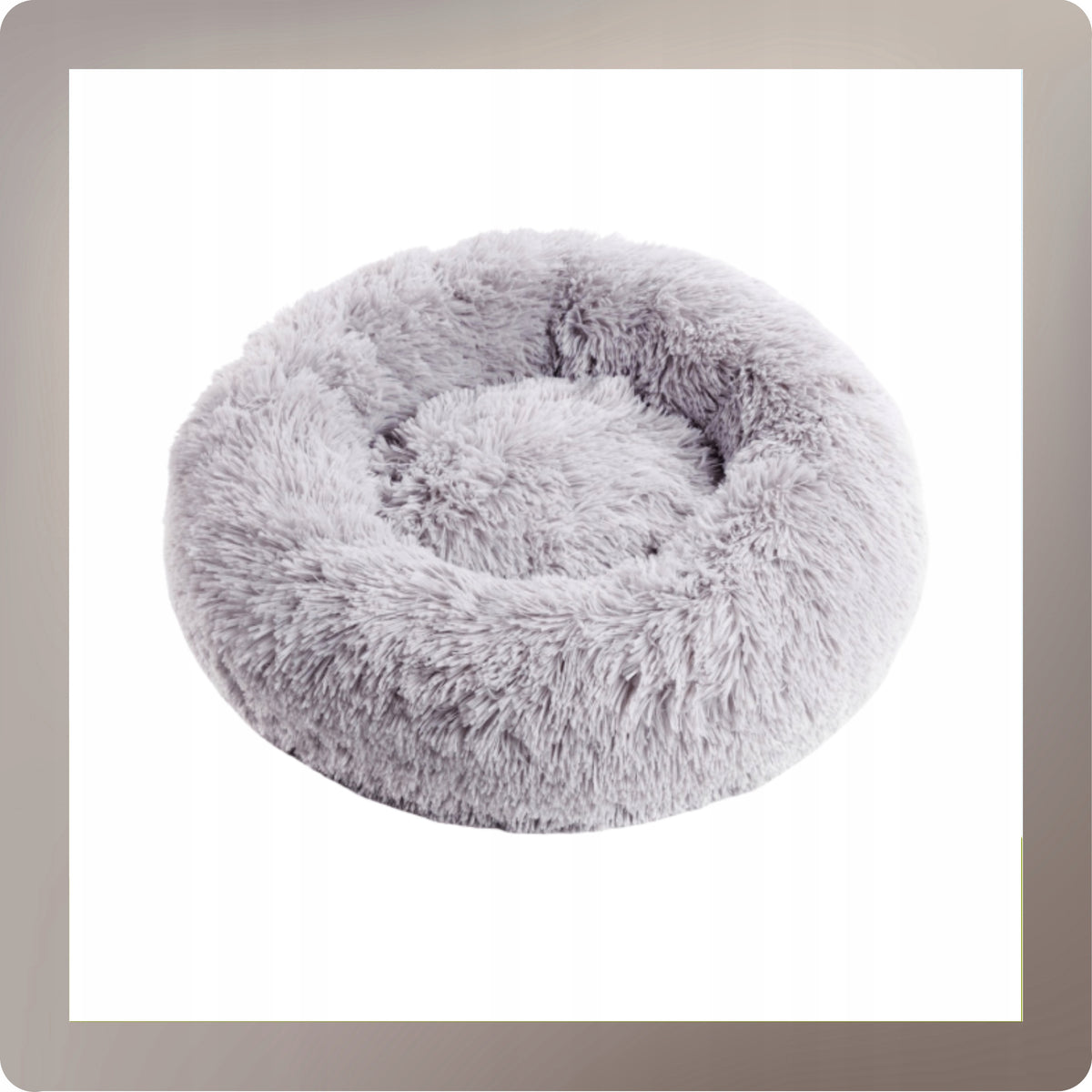 Okrągłe legowisko dla psa i kota 60 cm pluszowe shaggy, antypoślizgowy spód – Chmurka