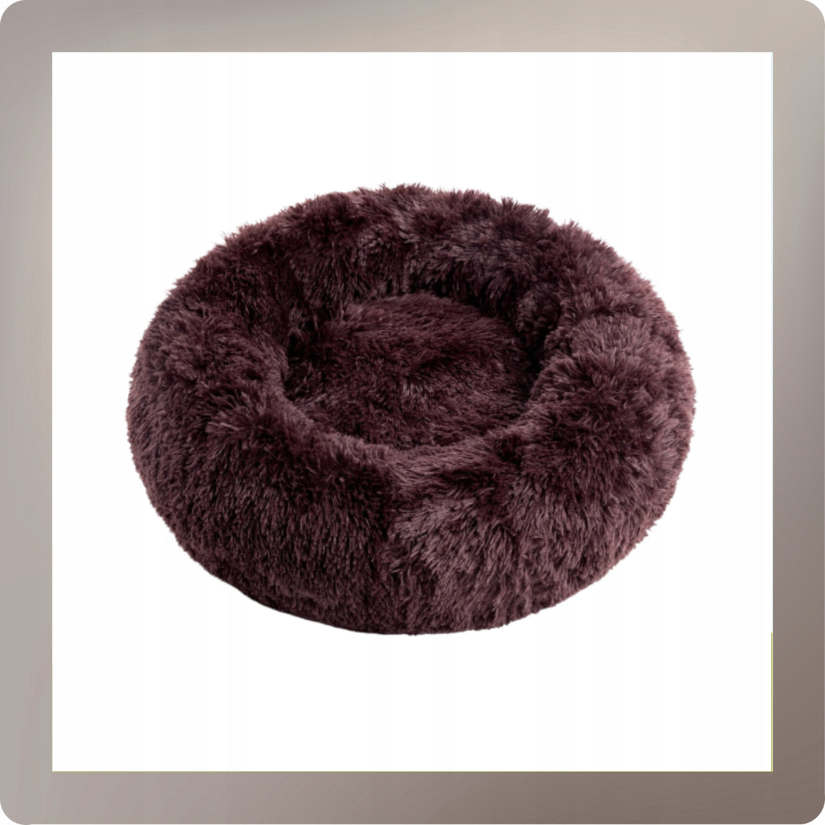 Okrągłe legowisko dla psa i kota 60 cm pluszowe shaggy, antypoślizgowy spód – Chmurka