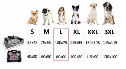 KING DOG Legowisko dla psa 100x75 cm wodoodporne z imieniem pupila i 2 poduszkami – czarne