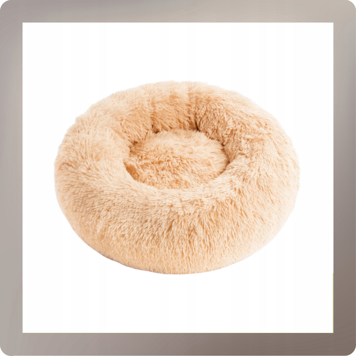 Legowisko dla psa i kota Chmurka 60 cm pluszowe shaggy, okrągłe, antypoślizgowe – szare