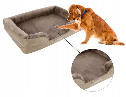LOVEDOG Legowisko ortopedyczne dla psa OrtoMax M 70x55 cm, wodoodporne, z burtami – wielokolorowe