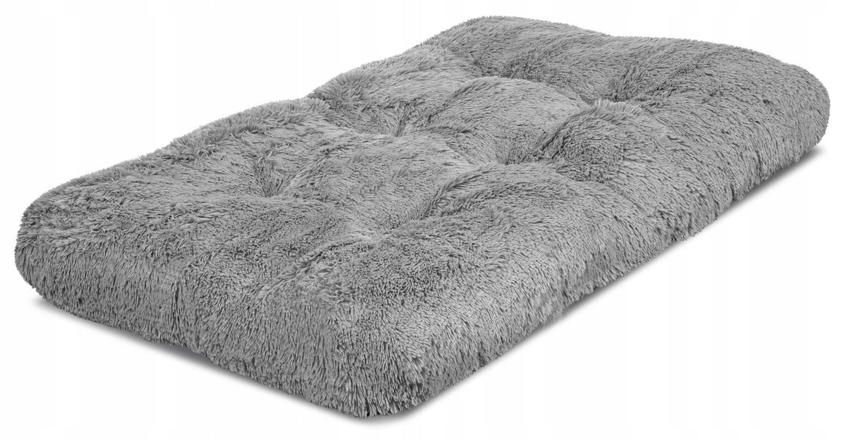 Legowisko dla psa shaggy XL 130x90 cm pluszowe, antypoślizgowe, dla dużych psów – jasnoszare
