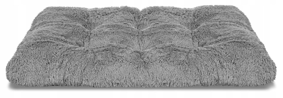 Legowisko dla psa shaggy XL 130x90 cm pluszowe, antypoślizgowe, dla dużych psów – jasnoszare