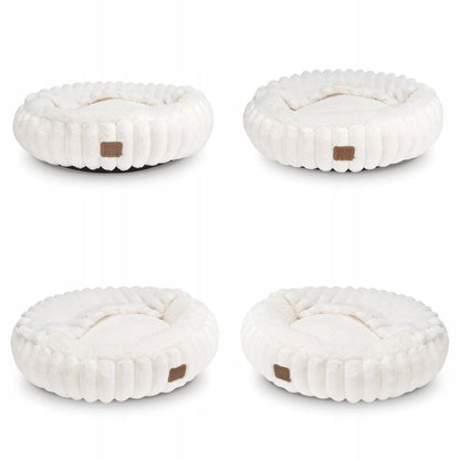 Enso Pets Legowisko dla kota z kapturem 50,8 cm, pluszowe, antypoślizgowe – beżowe