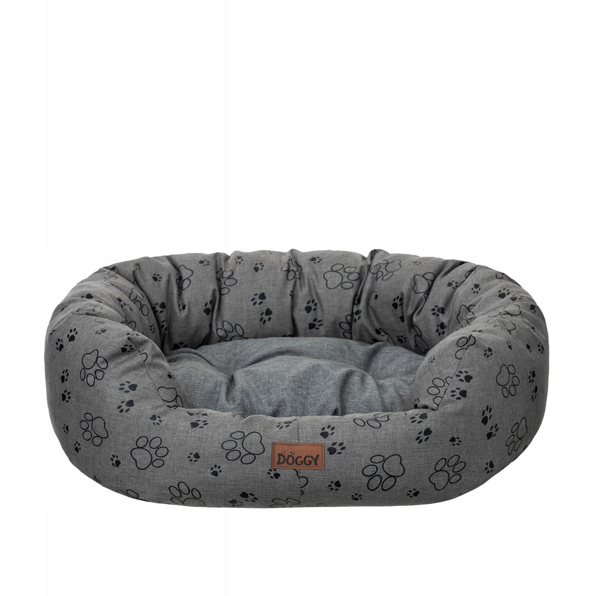 Doggy Legowisko dla dużego psa XXL 114x94 cm owalne, wodoodporne, wyjmowany materac – szare