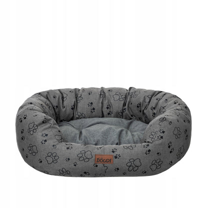 Doggy Legowisko dla dużego psa XXL 114x94 cm owalne, wodoodporne, wyjmowany materac – szare