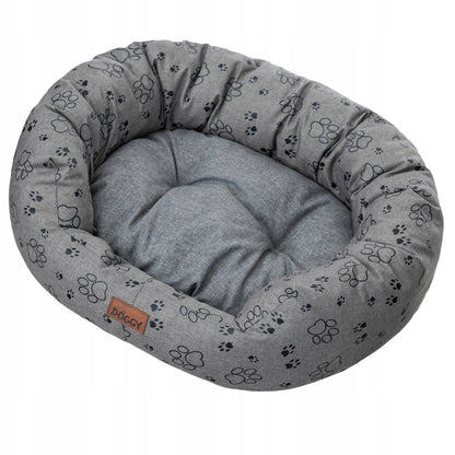 Doggy Legowisko dla dużego psa XXL 114x94 cm owalne, wodoodporne, wyjmowany materac – szare