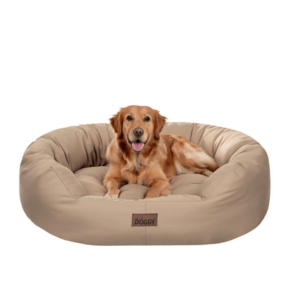 Doggy Legowisko dla dużego psa XXL 114x94 cm z wyjmowanym materacem, wodoodporne – beżowe