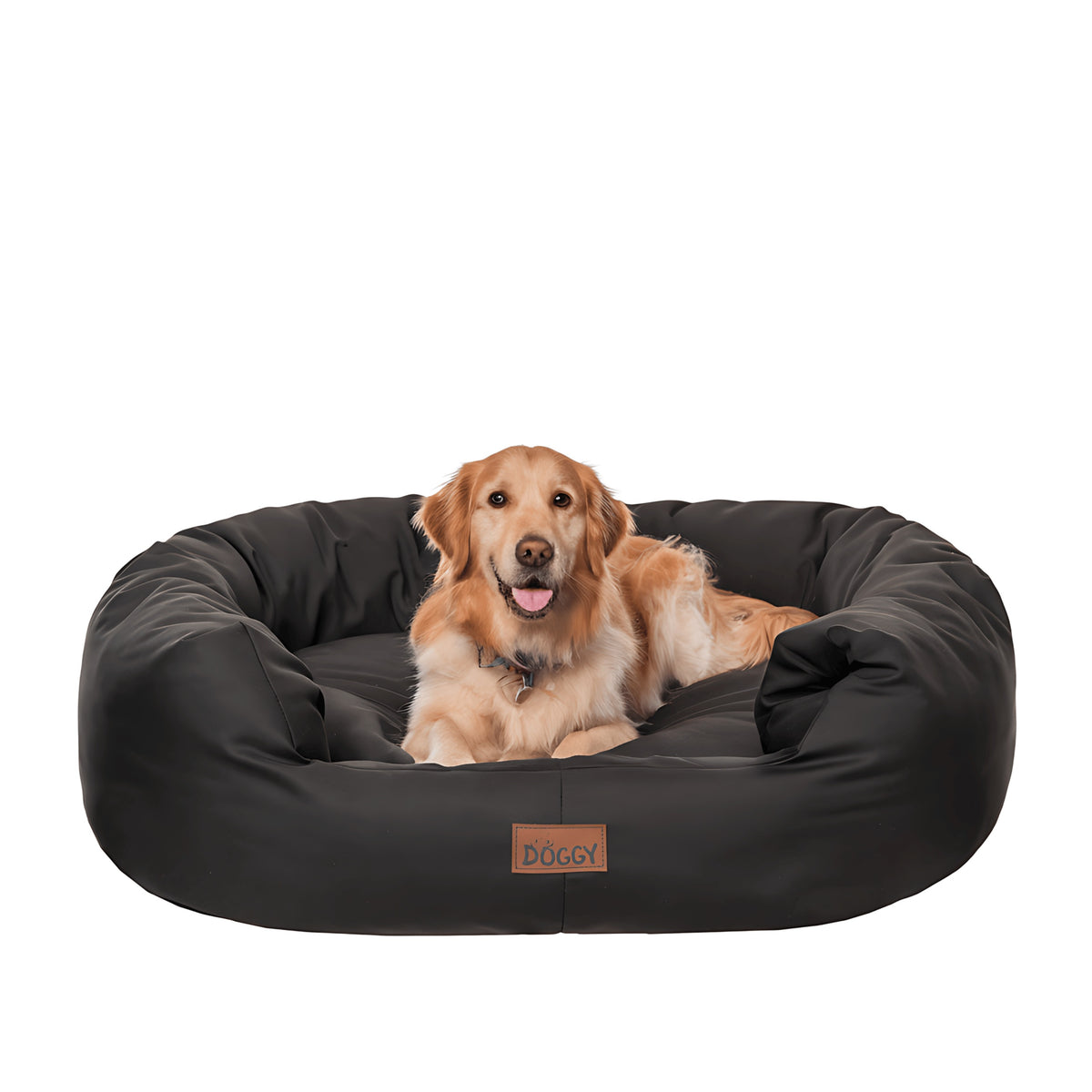 Doggy Legowisko dla dużego psa XXL 114x94 cm wodoodporne z wyjmowanym materacem – czarne