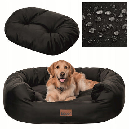 Doggy Legowisko dla dużego psa XXL 114x94 cm wodoodporne z wyjmowanym materacem – czarne