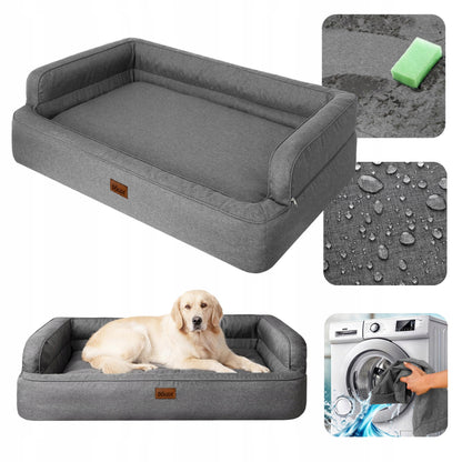 Doggy Paradise legowisko kanapa dla psa XXL 117x79 cm wodoodporne – szare