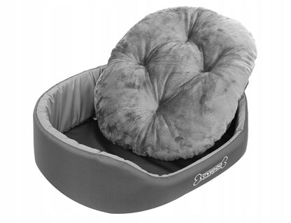 LOVEDOG Legowisko dla psa i kota Royal M 60 x 50 cm, owalne, antyalergiczne – czarne