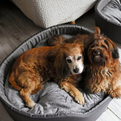 LOVEDOG Legowisko dla psa i kota Royal M 60 x 50 cm, owalne, antyalergiczne – czarne