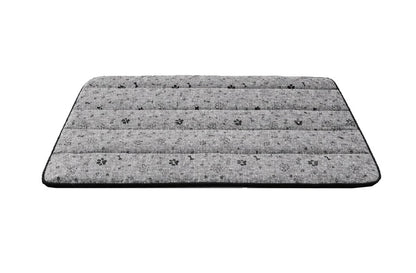 Legowisko dla psa mata 100x70 cm wodoodporna, wypełnienie silikonowe, wzór kości – czarne