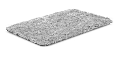 Legowisko mata dla psa 80 x 60 cm shaggy z antypoślizgowym spodem, dla małego psa – szare