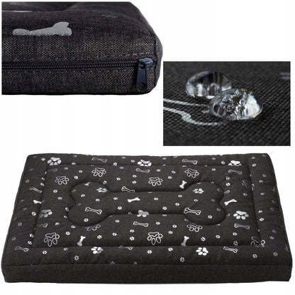 Welsti Legowisko dla psa wodoodporne 100 x 70 cm – materac z pianką, XXL, srebrne