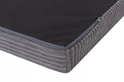 Welsti Legowisko dla psa 100x70 cm z materacem piankowym i poduszką, sztruks – szare